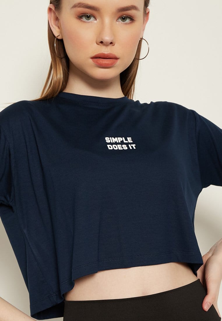 Third Day LTD20 OLC crop top loose simple does it navy