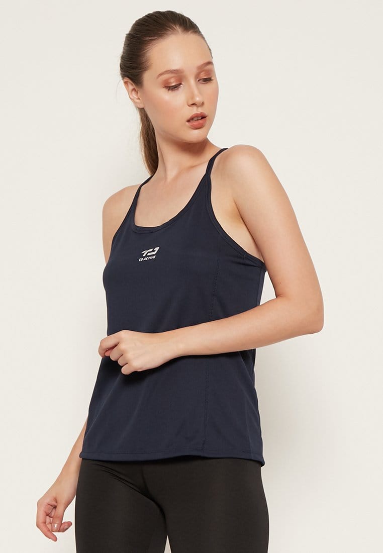 Td Active LS026 Sport tr tanktop running wanita dateng navy