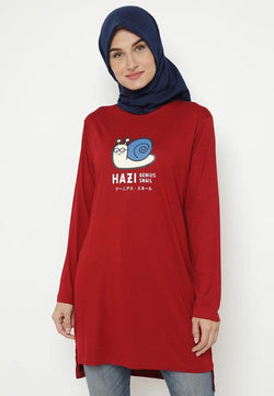 Td Friends LTD01 thirdday mls hazi genius maroon hijab lengan panjang wanita