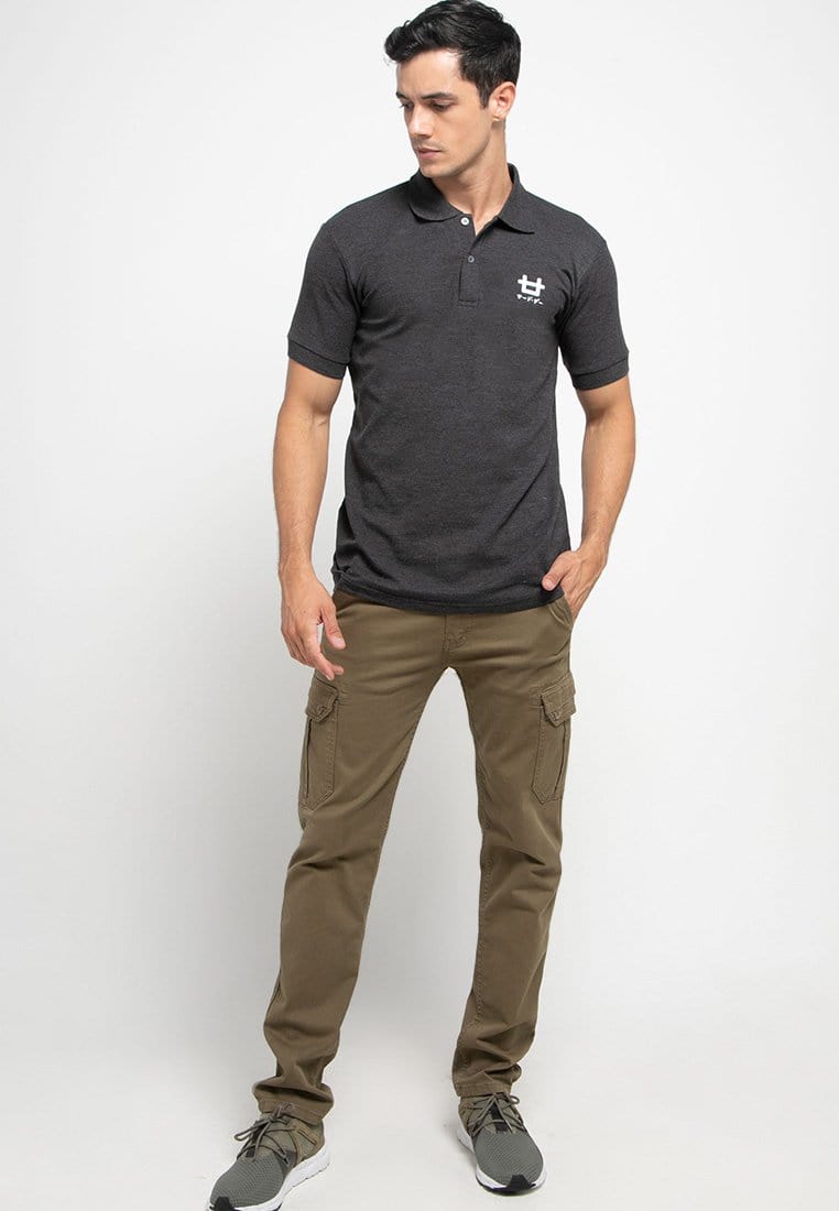 MTH02 thirdday polo casual pria logo dakir shirt hitam