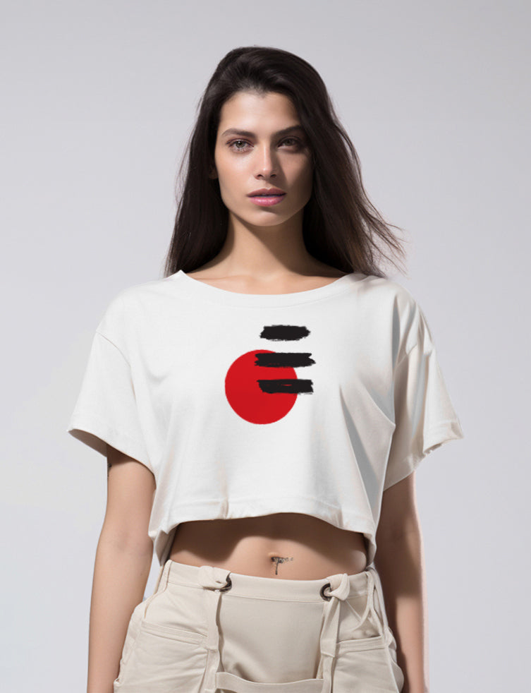 LTE88 kaos crop top oversize OLC wanita abstrak aesthetic simpel 