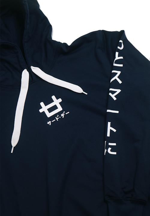 Third Day MO104C hoodies Katakana arm mid logo Hoodie Navy