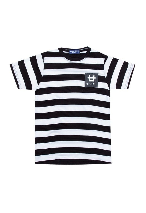 Td Kids BT156 kaos anak logo box dakir stripe hitam putih