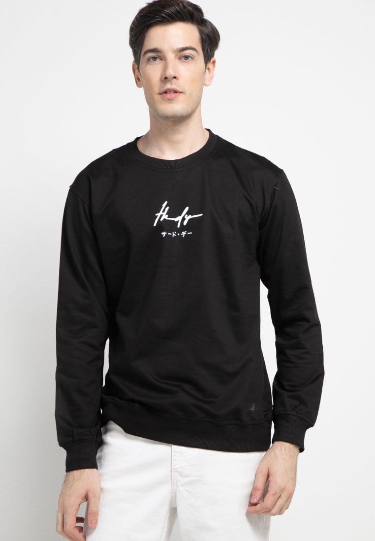 Third Day MO195 sweater thdysign casual pria dateng hitam