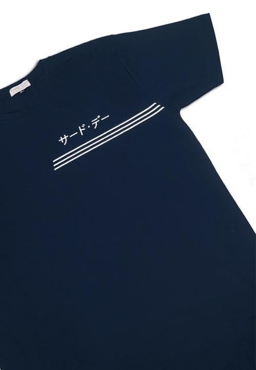 Third Day MTC85B 3underline katakana nv T-shirt Navy