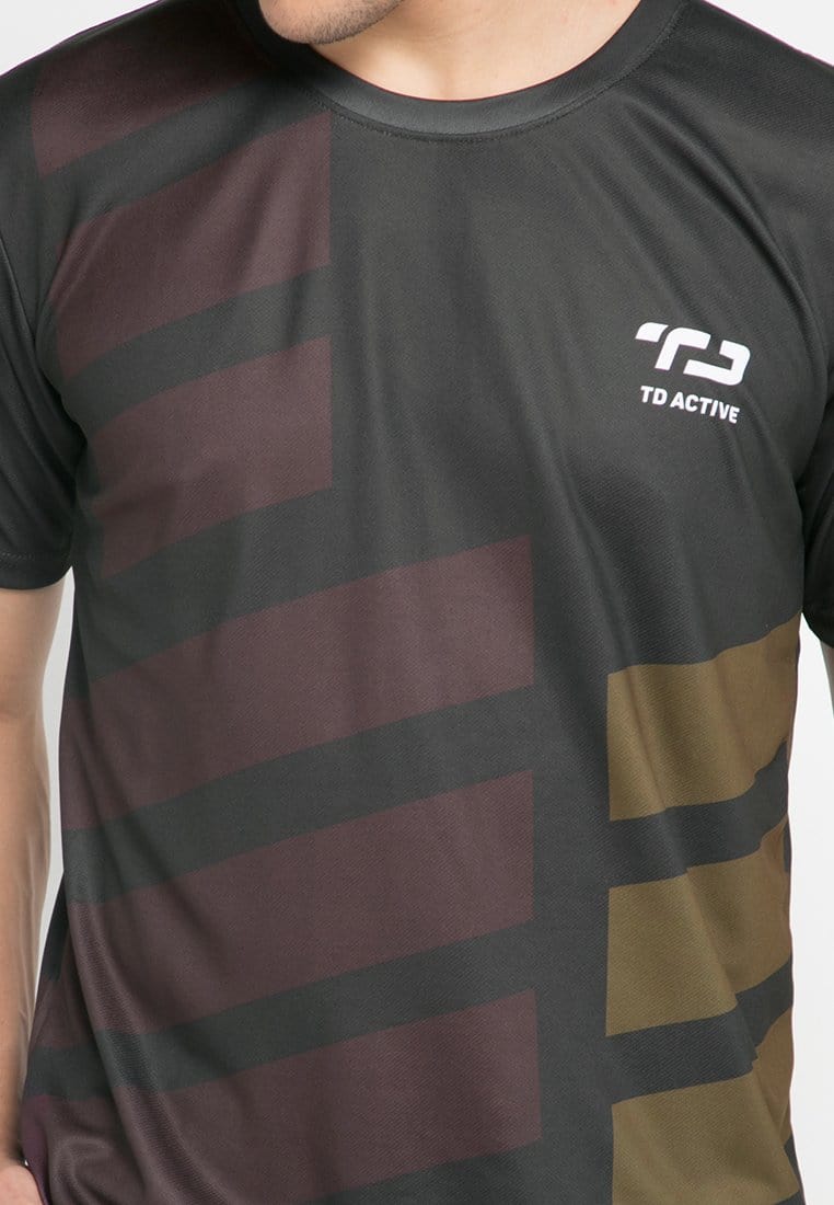 Td Active MS097 rib maroon gold running jersey