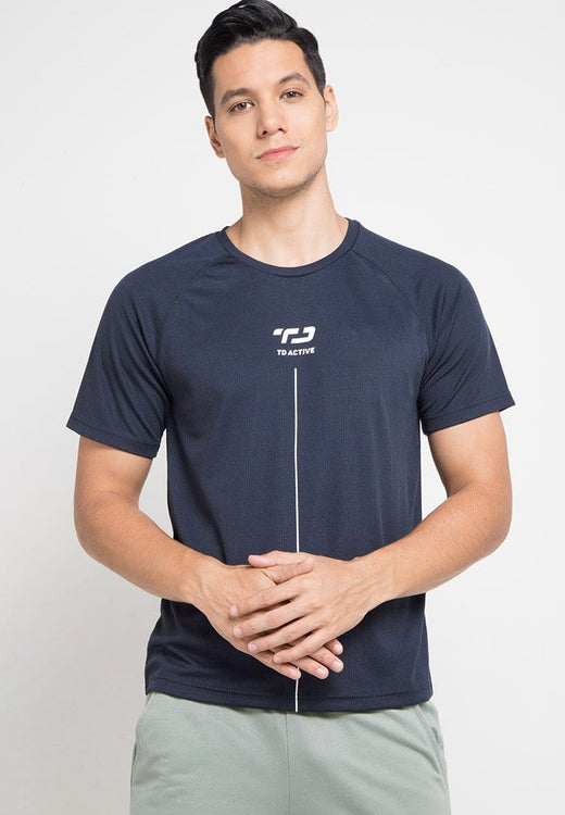 Td Active MS089 Raglan Navy Kaos Olahraga Pria