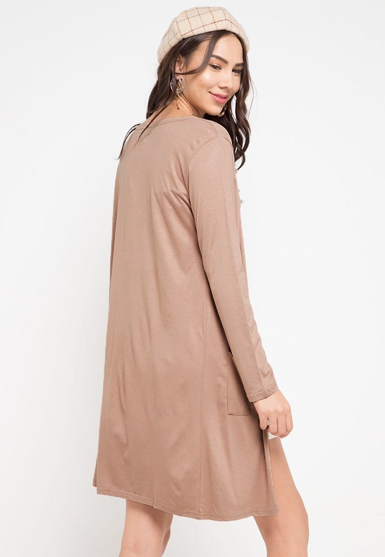 Nade Japan FO008 Long Outer Pocket Light Brown