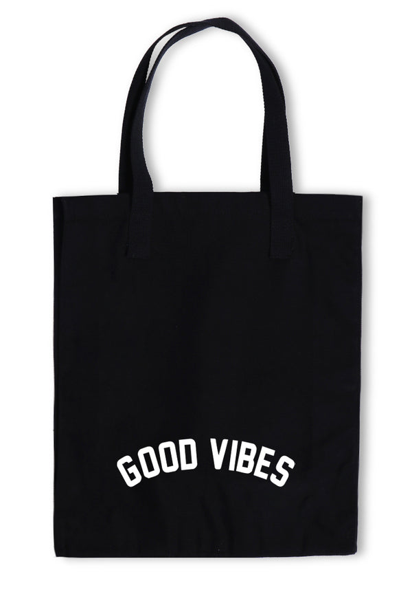 AMC94 totebag aesthetic kanvas pria wanita hitam black "good vibes"