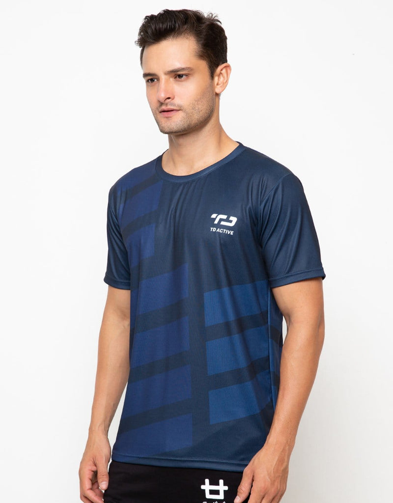 Td Active MS098 rib blue navy running jersey