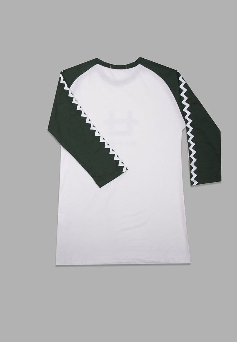 Third Day LT863Q 3/4 Lds Raglan Logo wh-green