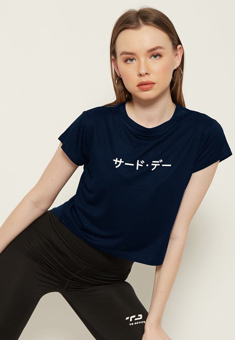 Third Day LTD19 RCP crop top katakana navy