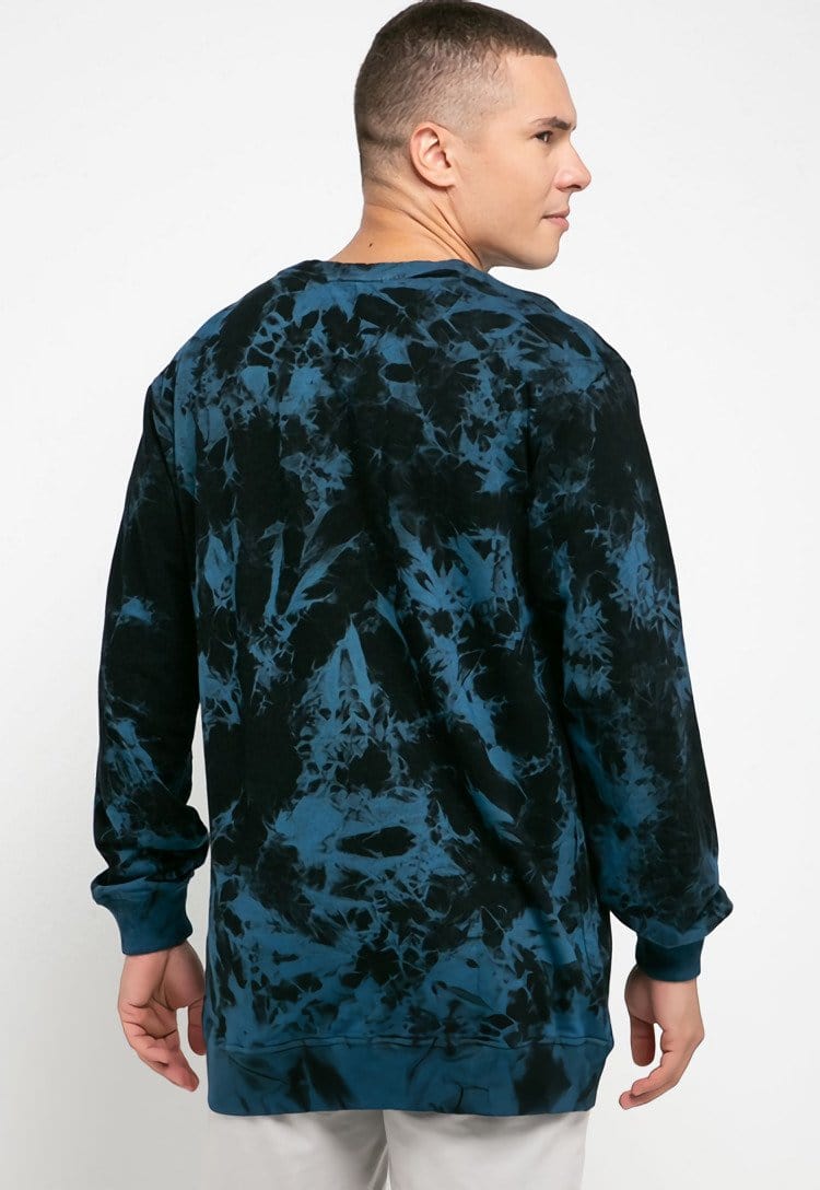 Third Day MOA05 tie dye sweater blue black katakana underline unisex