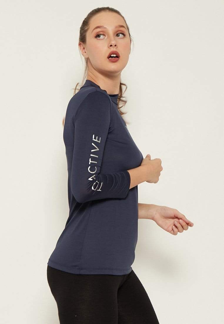 Td Active LS038 Sport Inner LS Long Sleeve Wanita on arm navy