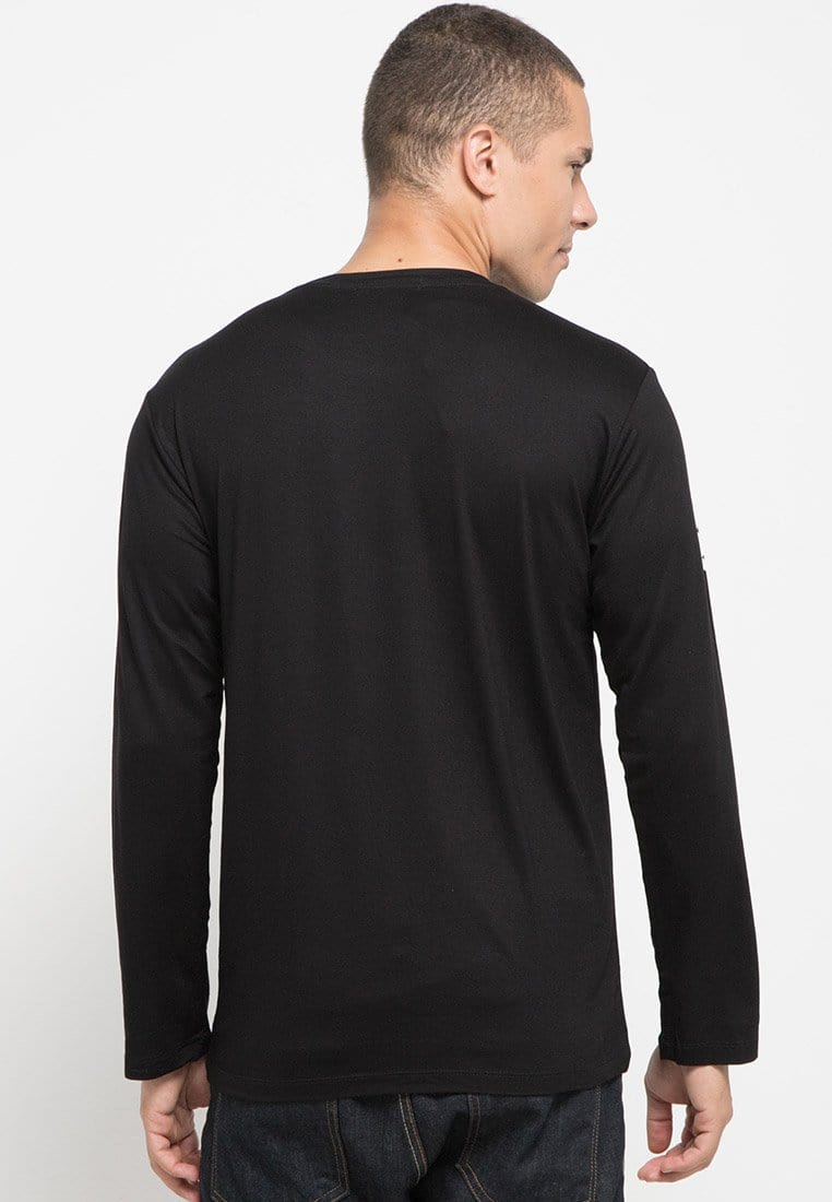 MTG79 ls long sleeve katakana little zigzag kaos pria tangan panjang  hitam