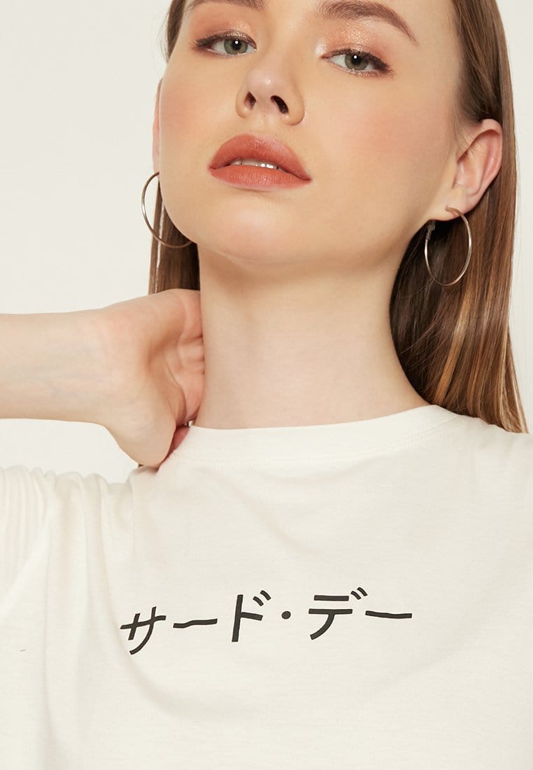 Third Day LTD16 RCP crop top katakana white