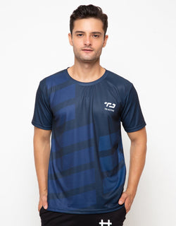 Td Active MS098 rib blue navy running jersey