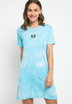 Third Day LTD29 Md Lds dress t-shirt tie dye light blue