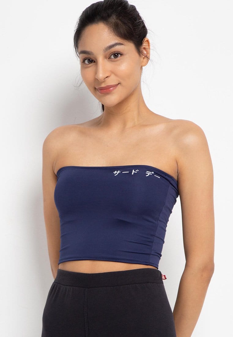 Third Day LTD65 Kemben Tube Top Pendek Navy Katakana