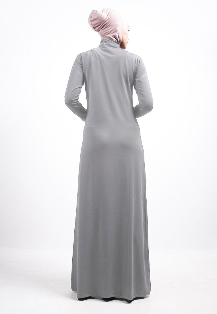 DA016 Inner Dress lengan panjang abu muda daw project