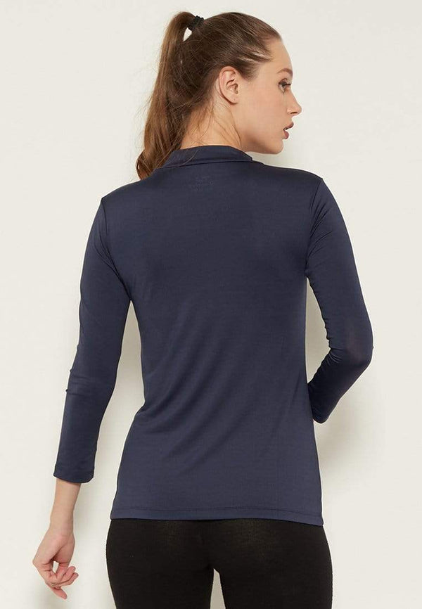 Td Active LS038 Sport Inner LS Long Sleeve Wanita on arm navy