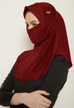 Td Active LH056 kerudung masker zeta maroon