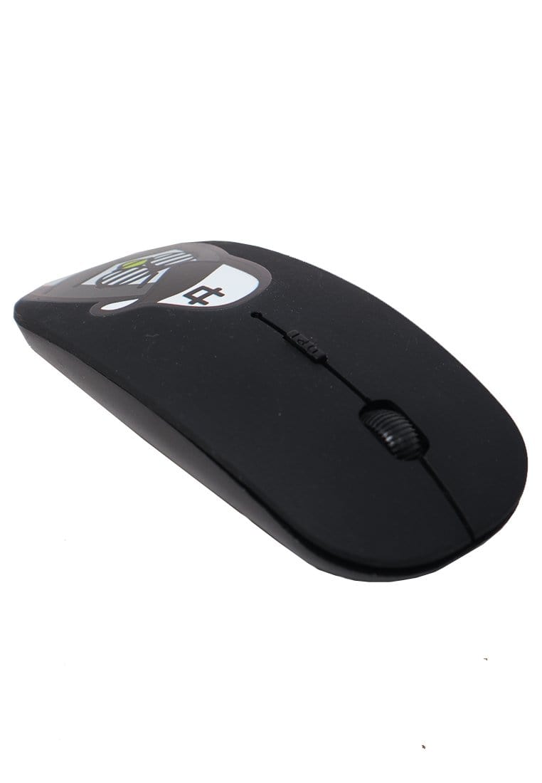 Td Friends AE005 Mouse Wireless Bluetooth Lucu Hitam Dj Rock