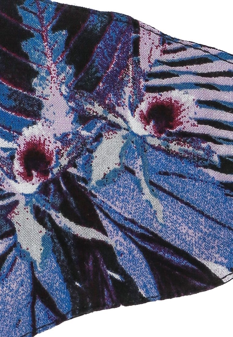 Nade Japan AMB26 2pcs Masker Kain Instacool 2ply Bisa Tissue Earloop Motif Tropical Biru Ungu