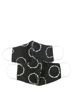 Nade Japan AMB30 2pcs Masker kain instacool 2ply bisa tissue earloop motif onde hitam