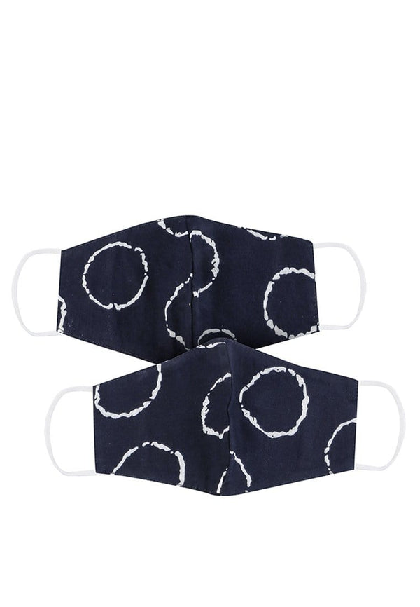 Nade Japan AMB31 2pcs Masker kain instacool 2ply bisa tissue earloop motif onde navy