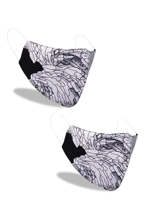 Nade Japan AMB33 2pcs Masker kain instacool 2ply bisa tissue earloop motif TsunaGeo hitam