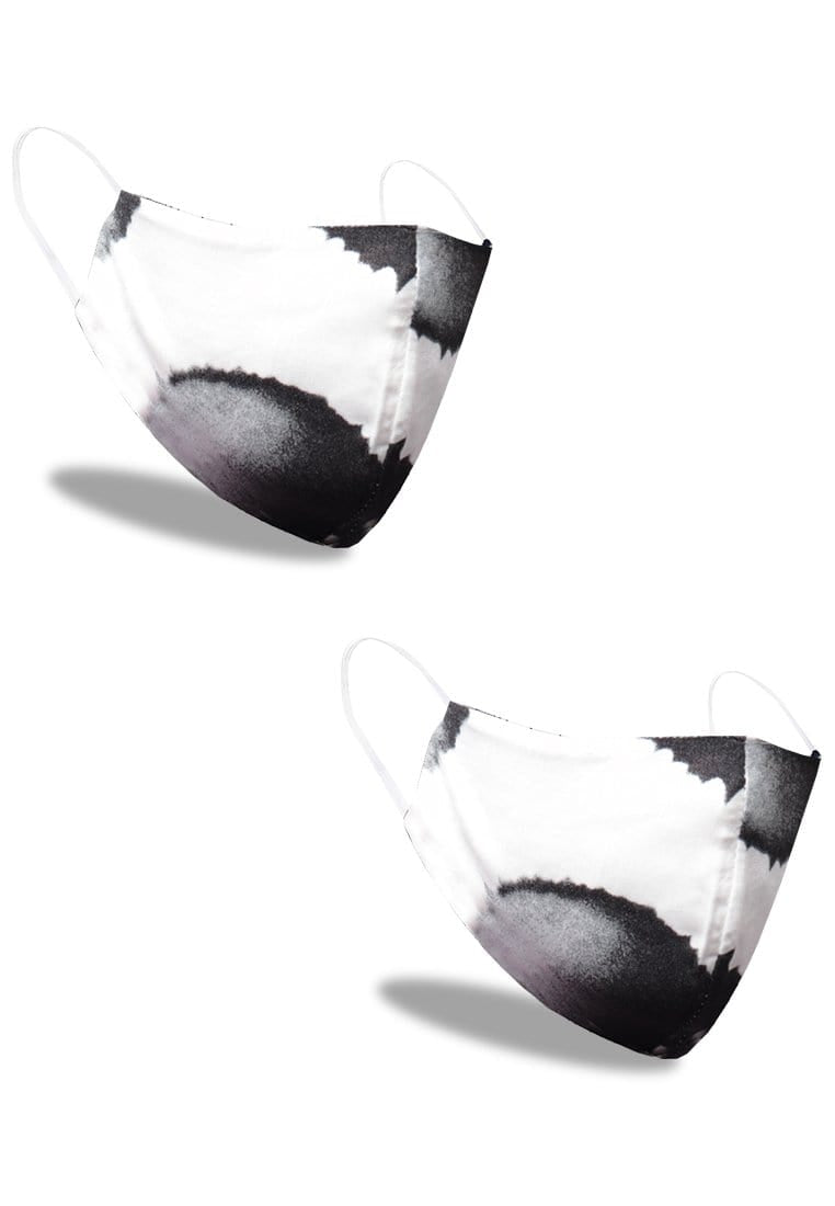 Nade Japan AMB34 2pcs Masker Kain Instacool 2ply Bisa Tissue Earloop Motif Splash Putih