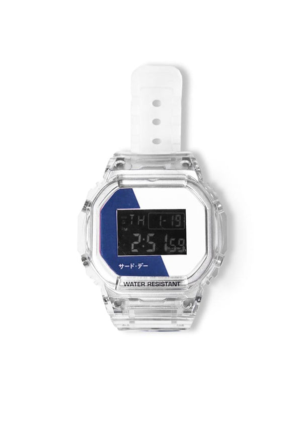 Third Day AMB65 Jam Tangan Digital Transparan White Blue Katakana