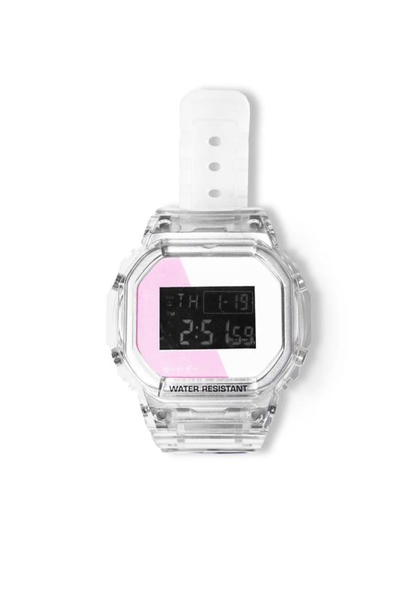 Third Day AMB66 Jam Tangan Digital Transparan White Pink Katakana