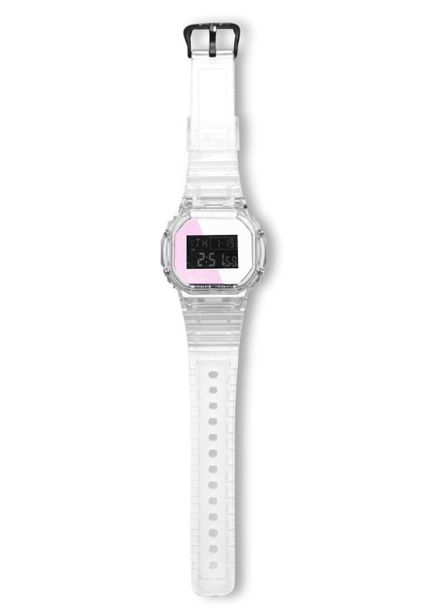 Third Day AMB66 Jam Tangan Digital Transparan White Pink Katakana