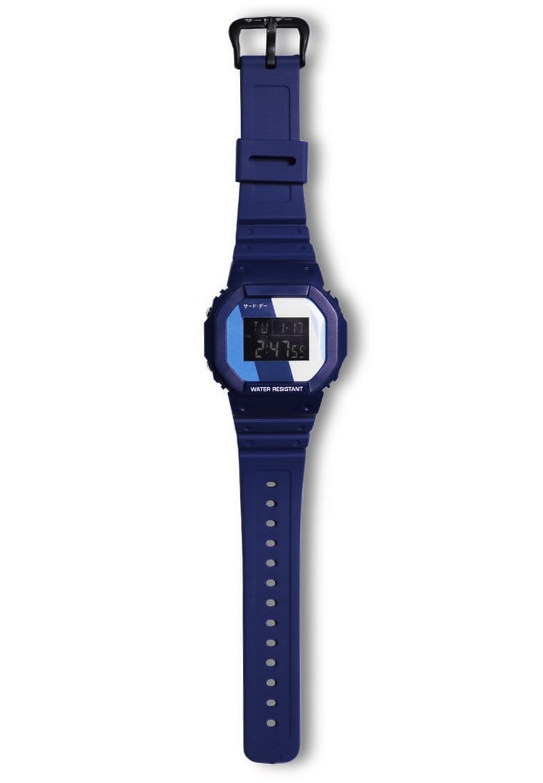 Third Day AMB68 Jam Tangan Digital Biru Blue Stripe Katakana