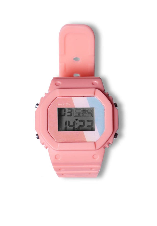 Third Day AMB69 Jam Tangan Digital Pastel Pink Pastel Stripe Katakana