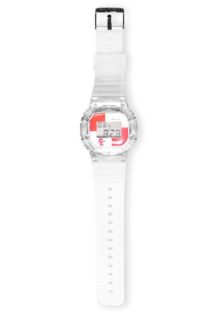 Third Day AMB71 Jam Tangan Digital Transparan White Red Ninja Katakana