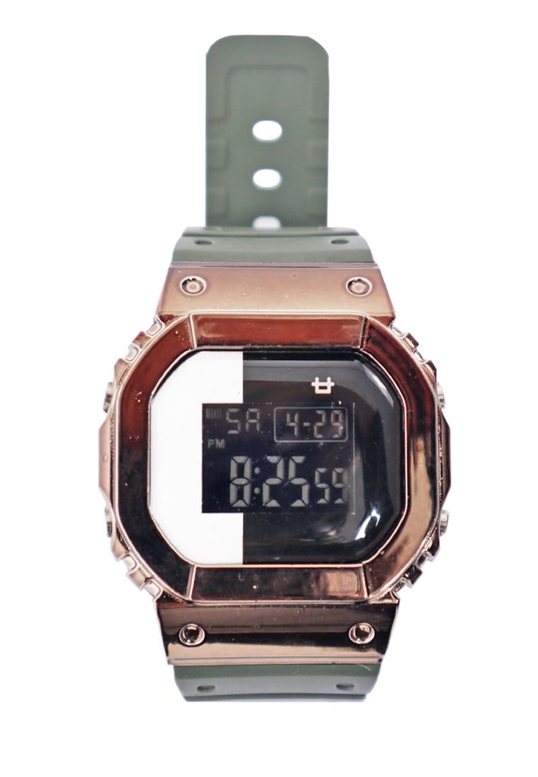 Third Day AMC20 Jam Tangan Digital Hijau Army Half Black Logo