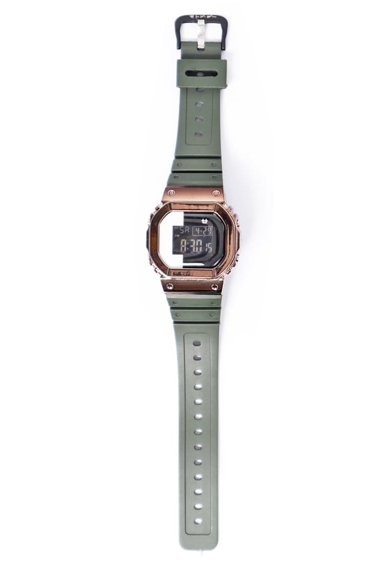 Third Day AMC20 Jam Tangan Digital Hijau Army Half Black Logo
