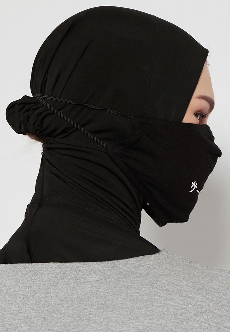 Third Day ALA04 4pcs Masker Kain 2 lapis Hijab Instacool Karet Belakang Katakana Logo