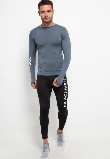 Td Active MS140 Baselayer Inner Pria Sport Thumbhole Abu Tua