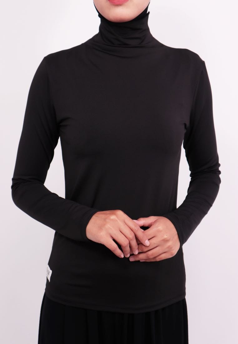 Daw Project DA005 Manset Atasan Lengan Panjang Wanita Turtleneck Hitam