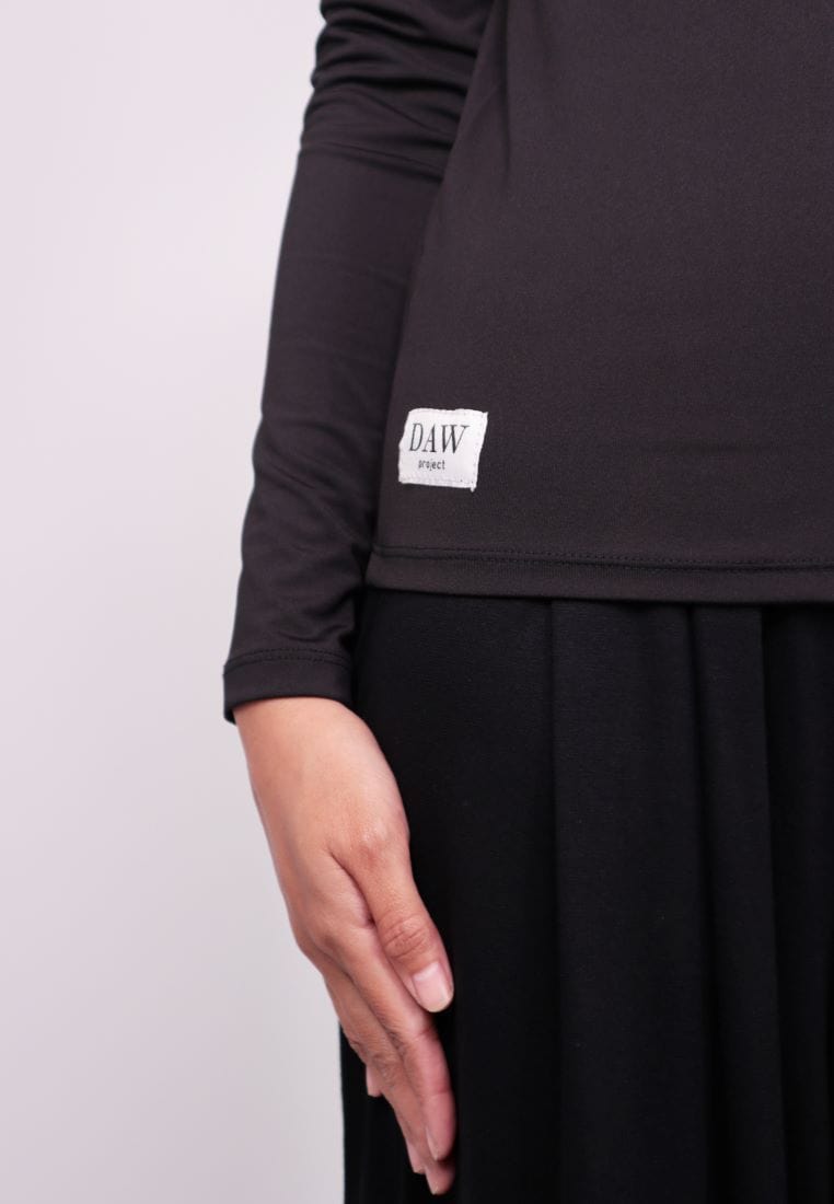 Daw Project DA005 Manset Atasan Lengan Panjang Wanita Turtleneck Hitam