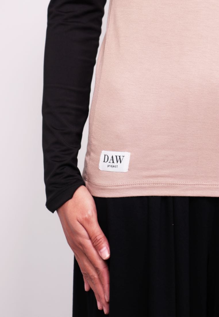 Daw Project DA010 Atasan Manset Inner Kutung Turtleneck Beige