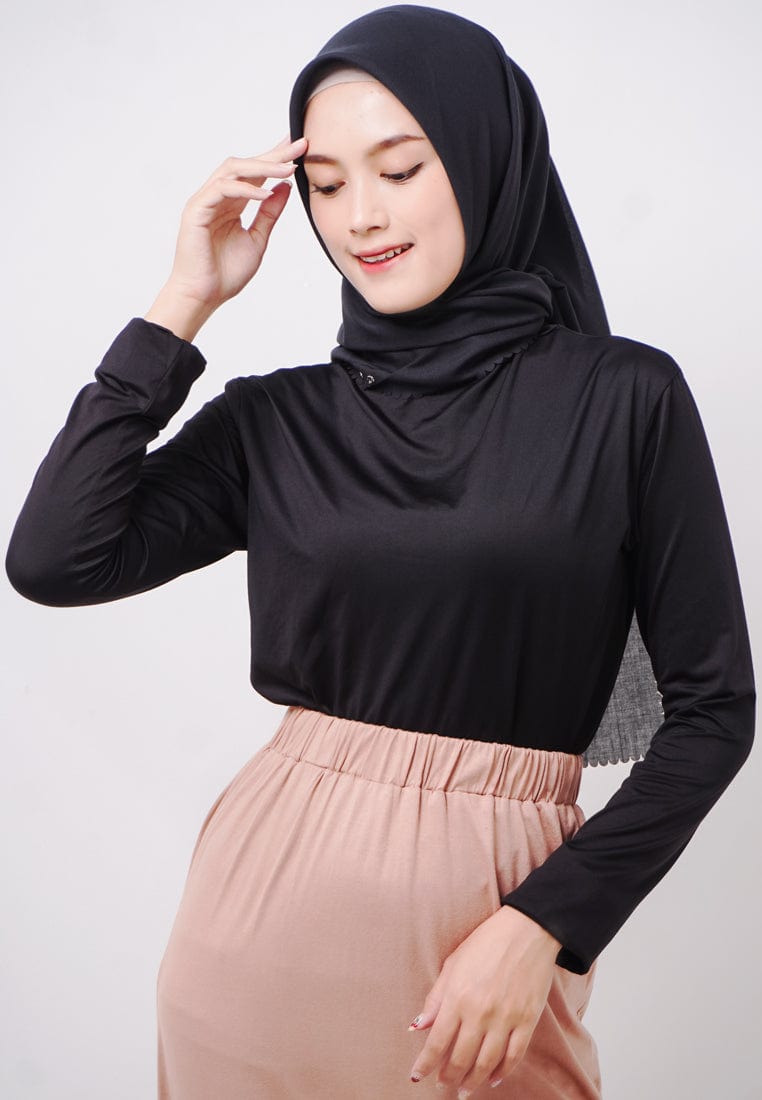 Daw Project DH072 Hijab Scarf Outer Voal 2-in-1 Outer Hitam