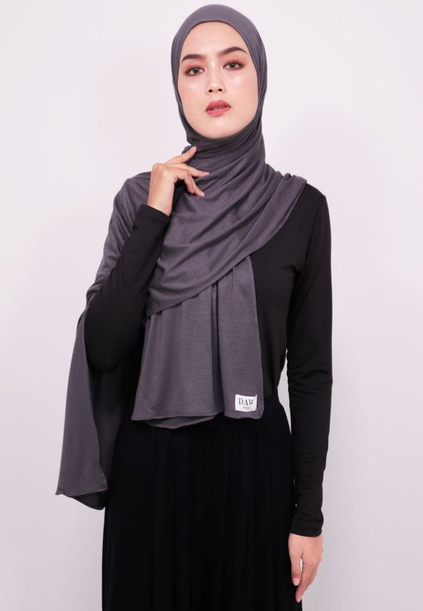 Daw Project DH022 Milan Hijab Pashmina Spandex Abu Tua