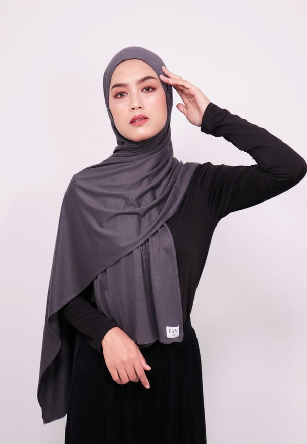 Daw Project DH022 Milan Hijab Pashmina Spandex Abu Tua
