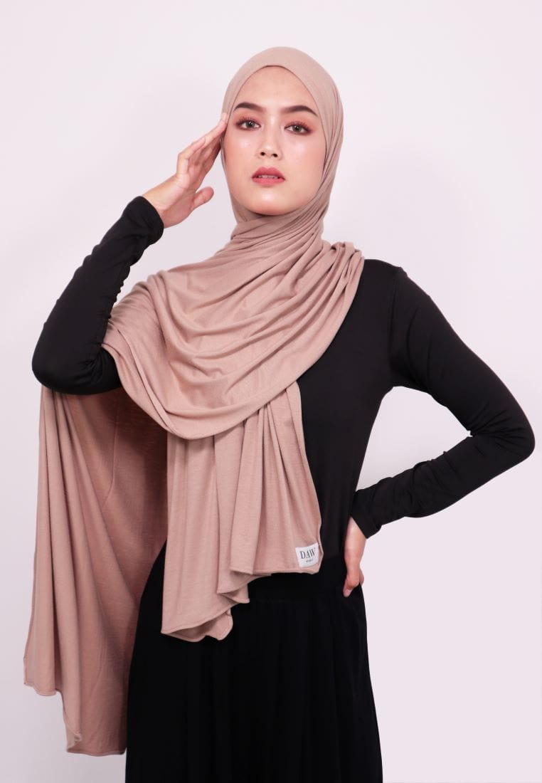 Daw Project DH025 Milan Hijab Pashmina Spandex Mocca
