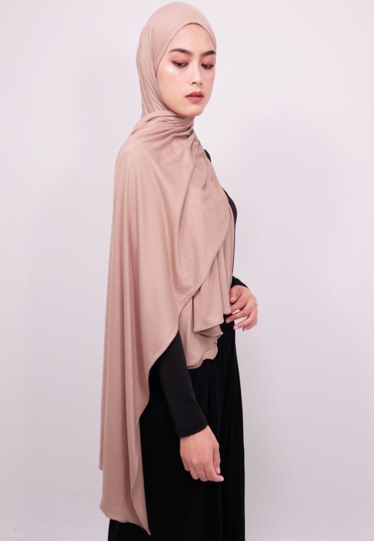 Daw Project DH025 Milan Hijab Pashmina Spandex Mocca